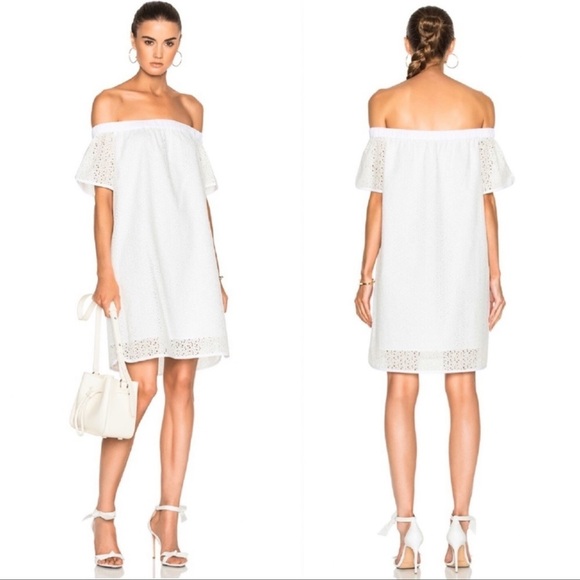 Rag & Bone Off-the-Shoulder White Dress - Picture 1 of 5